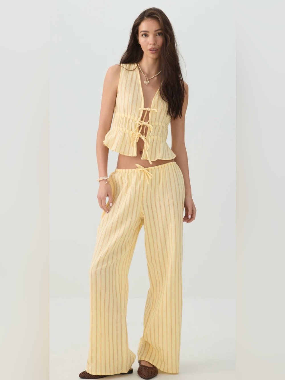 100% cotton gauze stretchy SET.  S top M bottom